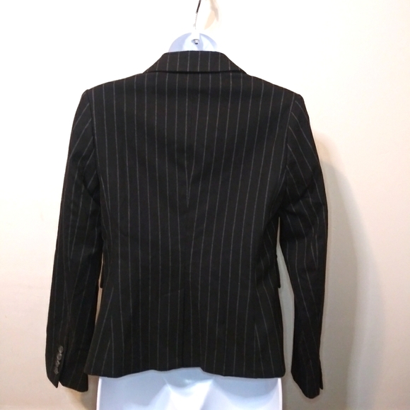Banana Republic Aria Black Flannel Pin Stripe Blazer - Picture 8 of 14